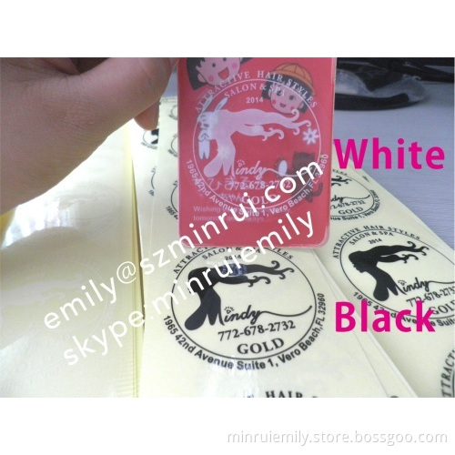 Water Proof Round Transparent Labels With Costomized Logo,clear Stickers With Black Printing,glossy Circle Clear Labels 